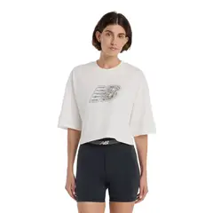 NEW BALANCE - Camisa Deportiva Originals Graphics Blanco Mujer