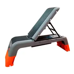 EVOLUTION FITNESS - Banco Y Step De Ejercicios Deck B Negro Con Superficie Antideslizante