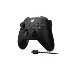 XBOX - Control Wireless Carbon Black con Cable USB-C para PC y Consola