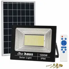ONE PIXEL - Reflector De Luz Solar Recargable 1200W Con Panel Y Control IP66