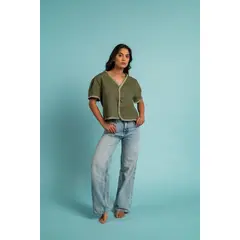 ALGODON Y COCO - Camisa nube verde
