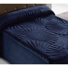 KOYO - Cobija Térmica Repujada 200x240cm - Azul Petroleo