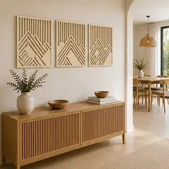 HOMUS - CUADRO TRIPTICO CALADO MOSAICO GEOMETRICO 50X50CM