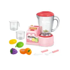 MARKET TOYS - Licuadora Infantil Rosa 10 Pcs Con Accesorios