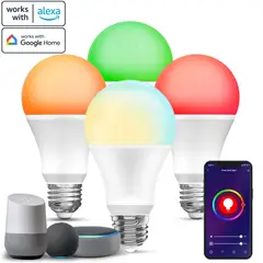 JAYSTORE - Bombillos LED Inteligente Setx4 Mando de Voz Alexa Google Asistente