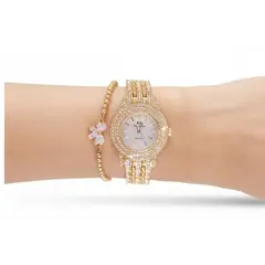 BS - Reloj Mujer Oro Bee Sister Lujo Acero Inoxidable