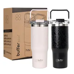 BUFFER FLASK - Termo Botella Termica Vaso Set X2 900Ml Buffer Acero Inoxidable - Multicolor