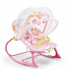 BABY ON - Silla Mecedora Vibradora Musical Crece Con Tu Bebé 3 en 1 Plegable SWEET BUNNY