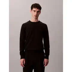 CALVIN KLEIN - Saco negro tejido clásico acanalado de algodón supima