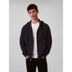 CALVIN KLEIN - Buzo azul con capota y cierre de cremallera