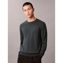 CALVIN KLEIN - Saco negro tejido clásico acanalado de algodón supima