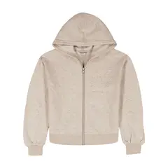 CALVIN KLEIN - Buzo gris con capota y logo en relieve