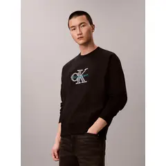 CALVIN KLEIN - Saco negro con monologo estampado