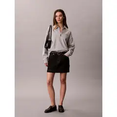 CALVIN KLEIN - Saco gris de tejido french terry con cremallera
