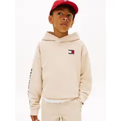 TOMMY HILFIGER - Buzo beige Para Niño de felpa con capota y logo