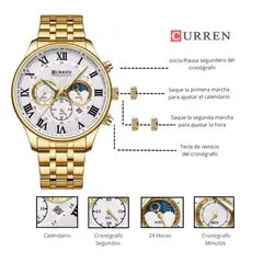 CURREN - Reloj 8427 Cronografo Para Hombre - Dorado