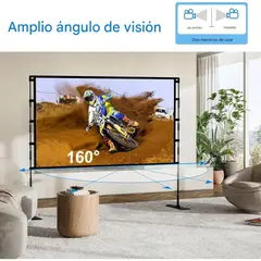 TECNOHOGAR JS - Telon Pantalla Proyector Tripode 100 Pulgadas 4k Con Maleta