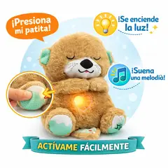 BEBESUNITA - Peluche Nutria Respira Luz Sonido Calmante Bebé Ref Jp505