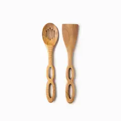 AMBIENTE GOURMET - Servidoras ensalada lazo en acacia set x2