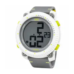 Q AND Q - Reloj QyQ Para Hombre Deportivo M192J805Y Gris Con Detalles Blancos y Amarillos