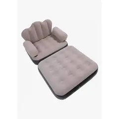 GENERICO - Sofá Inflable Genérico Convertible en Cama Plegable Doble Uso para Camping Color Gris