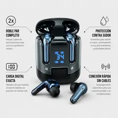 AWEI - Audífonos Bluetooth T79 Doble Par Con Pantalla LED IPX4