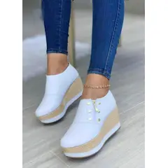 HACHE SHOES - Zapatos Plataforma Yute Blanco Moda Femenina Cómodos y Modernos