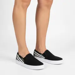 XIAN SHOES - Mocasin negro rayas grises Ref B363