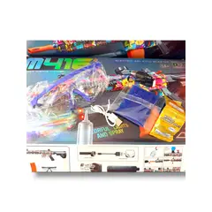 GENERICO - Rifle de Hidrogel Eléctrico M416 Recargable 7.4V con Luces LED, Efecto Humo, Mira Láser y Linterna