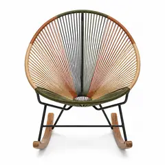 LJ HOME - Silla Mecedora Acapulco Tejida Mimbre Plástico