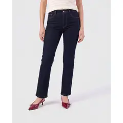 PATPRIMO - Jean Bota Recta Tiro Alto  Para Mujer Azul