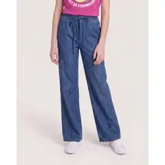 OSTU - Jean Infantil Niña Wide-Leg Marca Color Azul #90168260