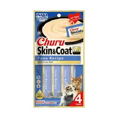 INABA - Cat Snack Churu - Piel Y Pelaje Receta De Atún 56g