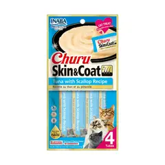 INABA - Snack Para Gatos Churu Piel Y Pelo Atún Y Ostiones 56g