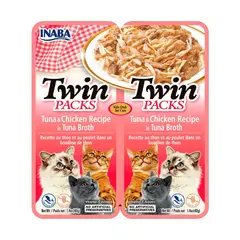 INABA - Snack Para Gato Twin Packs En Caldo De Atun 80g