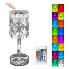 GENERICO - Lámpara Cristal Led Rgb Táctil Y Control - Recargable
