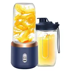 GENERICO - Mini Licuadora Pórtatil Doble Vaso 400ml Azul