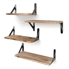 U BUY - Repisas Flotantes De Madera Multipropósito Kit X4