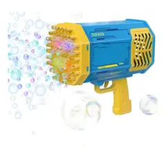 GENERICO - Lanzador de Burbujas Automática Bazuca Cohete Espacial con Luces Led 132 Orificios