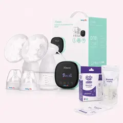 BABY ON - Extractor De Leche Doble Eléctrico Recargable + BOLSAS — 3 Modos 9 Niveles Pantalla LED Sin BPA
