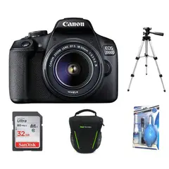 CANON - Camara Eos 2000dt7 24mp+ lente 18-55+32gb+bolso+kit+tripode