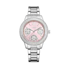 LOIX - Reloj Mujer Original Acero Plata Rosa Cristales L1296-3