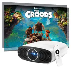 COLME TECHNOLOGY HOME - Proyector Smart 8k Full Hd Q7 1300 Ansis + Telón Arl 120inch
