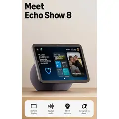 AMAZON - Echo Show 8 (4.ª Gen, 2026) con Alexa+Pantalla HD 8.7", Audio Espacial y Hub Inteligente