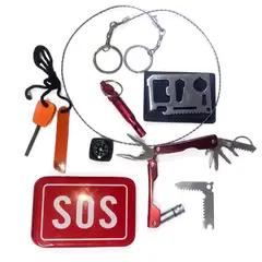 GENERICO - Kit De Supervivencia Sos Portátil Herramientas De Emergencia Mini 8 Piezas Multifunción