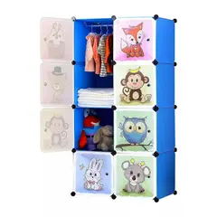 GENERICO - Armario Organizador de Ropa Y Juguetes Por Modúlos Pequeño para Niños Azul