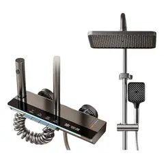 U BUY - Ducha Columna Moderna 4 Funciones Llave Botones