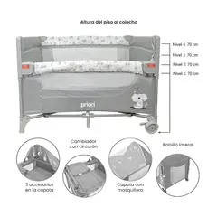 PRIORI - Cuna corral colecho Con Cambiador Madison New Gris