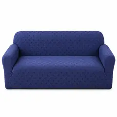 GENERICO - Funda Sofa A Cuadros De Felpa Para Sala 2 Puestos - Azul