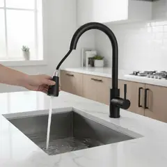 ORIGINS - GRIFO EXTENDIBLE PARA COCINA MONOCONTROL COLOR NEGRO MATER